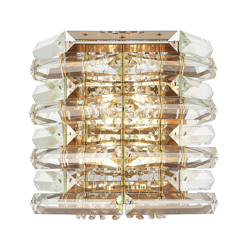 Бра в классическом хрустальном обрамлении Light Garland Прозрачное Стекло Медь Никель в Барнауле | Loft Concept 