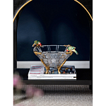 Чаша из прозрачного стекла на бронзовых ножках с фигурками попугаев Eden Garden варинант исполнения - 2 | Loft Concept в Барнауле