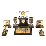 Настольный письменный набор из яшмы и долерита с декором Двуглавый орел Manager Organizer варинант исполнения - 1 | Loft Concept в Барнауле