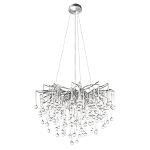 Люстра подвесная с прозрачными стеклянными подвесками в форме капель Диаметр 60 см Droplet Chandelier варинант исполнения - 10 | Loft Concept в Барнауле