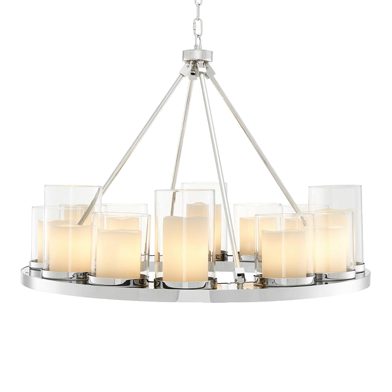 Люстра Chandelier Summit Сircle Нержавеющая сталь Прозрачный (Transparent) Белый в Барнауле | Loft Concept 