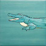 Плитка с узором Крокодил байдарочник варинант исполнения - 3 | Loft Concept в Барнауле