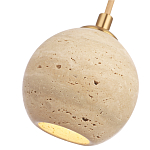 Подвесной светильник с шарообразным плафоном из травертина Shaw Marble Lighting варинант исполнения - 3 | Loft Concept в Барнауле