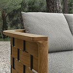 Дизайнерский уличный диван из массива дерева с плетеной спинкой PALINFRASCA Sofa варинант исполнения - 9 | Loft Concept в Барнауле