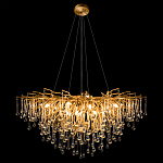 Люстра подвесная с прозрачными стеклянными подвесками в форме капель Диаметр 100 см Droplet Chandelier варинант исполнения - 3 | Loft Concept в Барнауле