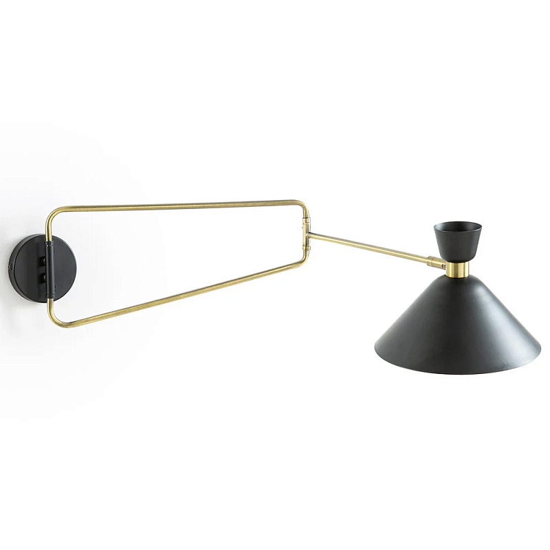 Бра на шарнире Davy Wall Lamp Черный Винтажная латунь Бра на шарнире Davy Wall Lamp Черный Винтажная латунь в Барнауле | Loft Concept