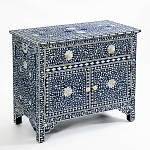 Комод инкрустация костью ORIENTAL Indian синий орнамент варинант исполнения - 3 | Loft Concept в Барнауле