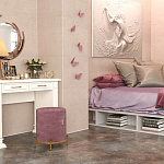 Банкетка круглая пыльно-розовый велюр на 4-х металлических ножках золотого цвета SANJAY варинант исполнения - 5 | Loft Concept в Барнауле