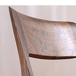 Стул деревянный с мягким сиденьем из черной натуральной кожи Moon Walnut Furniture варинант исполнения - 6 | Loft Concept в Барнауле