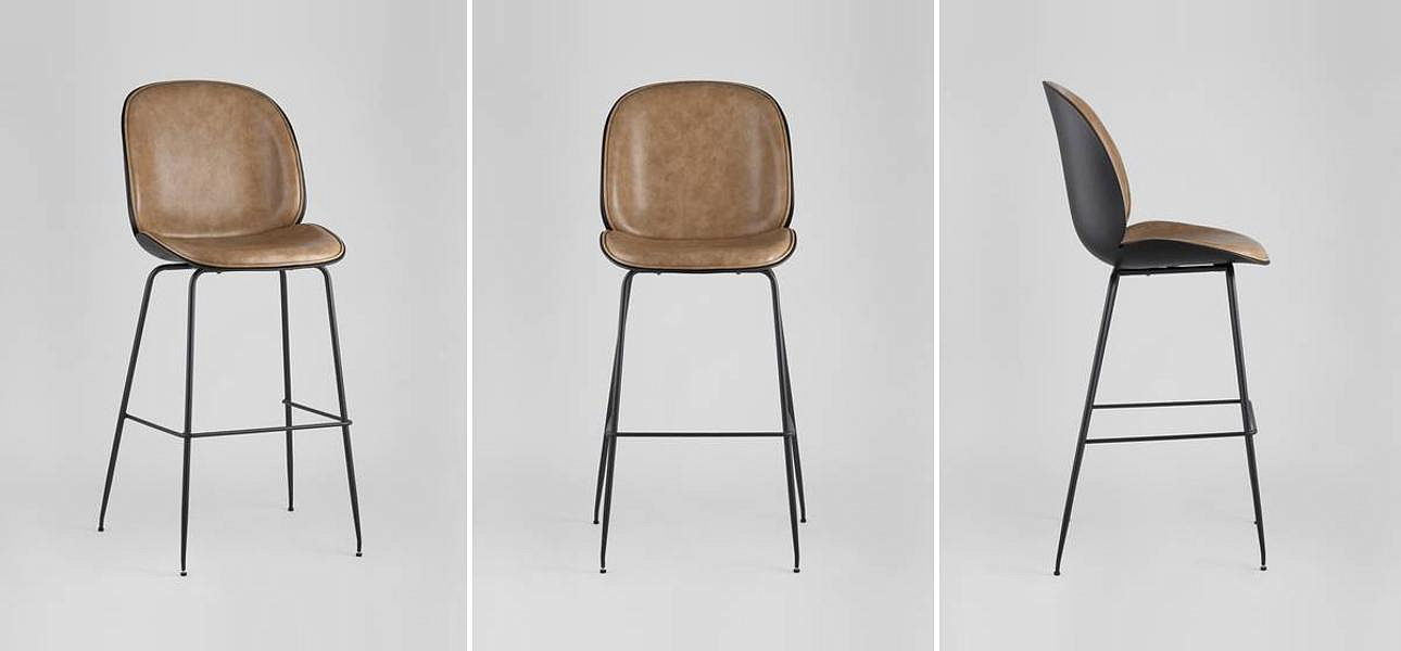 Стул Барный Винтажная Коричневыя Экокожа Vendramin Bar Chair Стул Барный Винтажная Коричневыя Экокожа Vendramin Bar Chair - Loft-Concept в Барнауле