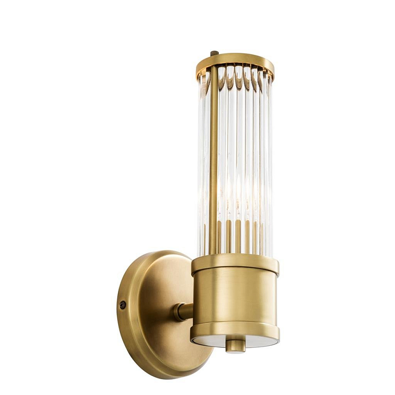 Бра Wall Lamp Claridges Single Brass Латунь Античная полированная Прозрачное Стекло Бра Wall Lamp Claridges Single Brass Латунь Античная полированная Прозрачное Стекло в Барнауле | Loft Concept