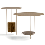 Дизайнерский круглый кофейный стол из металла с мраморным декором PANNA COTTA Coffee Table варинант исполнения - 5 | Loft Concept в Барнауле