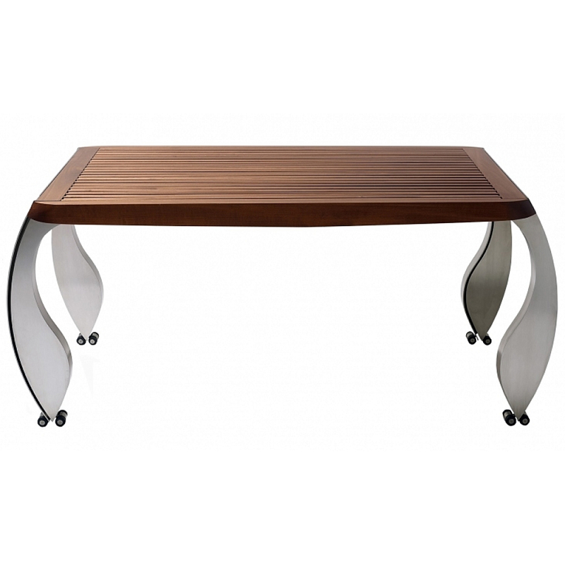 Дизайнерский раздвижной обеденный стол Poltronova Split Dining Table Коричневый Хром Дизайнерский раздвижной обеденный стол Poltronova Split Dining Table Коричневый Хром в Барнауле | Loft Concept