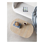 Столик кофейный кремового цвета с овальной столешницей и круглым основанием Cream Dalmen Table варинант исполнения - 5 | Loft Concept в Барнауле