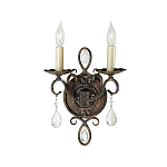 Бра с 2-мя лампами в виде свеч с подвесками и состаренным эффектом Feiss варинант исполнения - 1 | Loft Concept в Барнауле