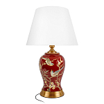 Настольная лампа бордовая с изображением птиц Slip Away варинант исполнения - 1 | Loft Concept в Барнауле