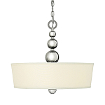 Люстра подвесная с белым тканевым цилиндрическим абажуром и декоративными шарами Hinkley варинант исполнения - 1 | Loft Concept в Барнауле