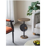 Столик приставной с абстрактным основанием и акцентом в виде золотистого диска Heavenly Space варинант исполнения - 9 | Loft Concept в Барнауле