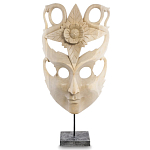 Маска ручной работы деревянная с резьбой Mask of Happiness варинант исполнения - 1 | Loft Concept в Барнауле