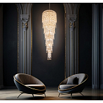 Люстра многоярусная каскадная с хрустальными подвесками Roul Crystal Light варинант исполнения - 8 | Loft Concept в Барнауле