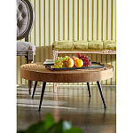 Журнальный столик с круглой фактурной столешницей из натурального дерева Vortex варинант исполнения - 4 | Loft Concept в Барнауле