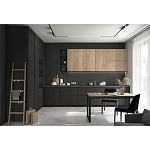 Черный матовый кухонный гарнитур с фасадом под дерево Renart Kitchen Set варинант исполнения - 3 | Loft Concept в Барнауле