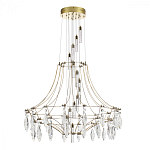 Люстра подвесная из металла с хрустальными прозрачными подвесками Quasar 81 варинант исполнения - 2 | Loft Concept в Барнауле