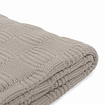 Плед из хлопка рельефной вязки бежево-серого цвета Waffle Comfort варинант исполнения - 2 | Loft Concept в Барнауле