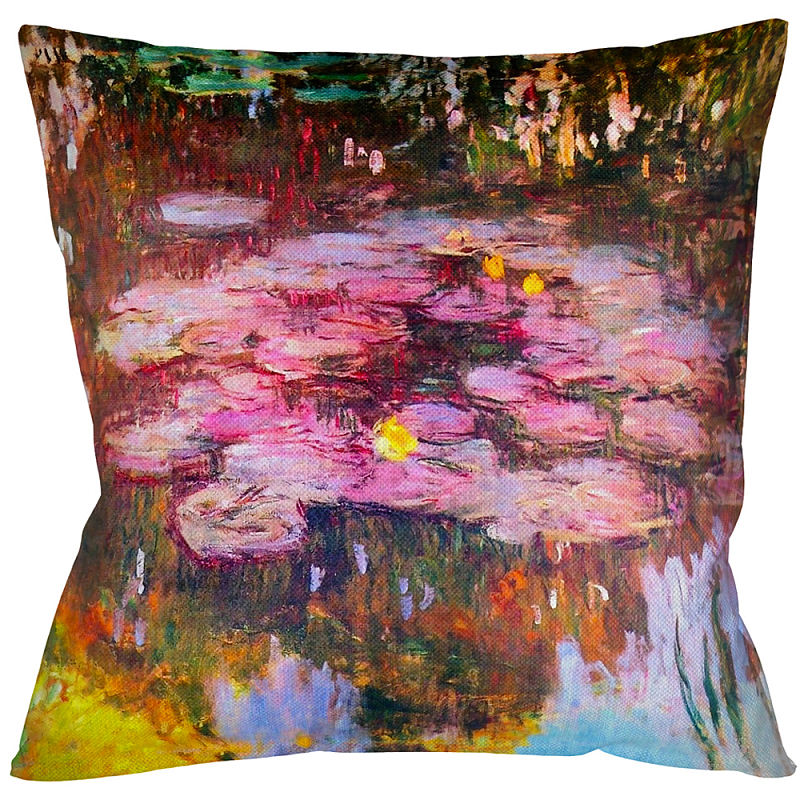 Подушка декоративная Лилии водяные Impressionism in Art Мульти Бежевый Подушка декоративная Лилии водяные Impressionism in Art Мульти Бежевый в Барнауле | Loft Concept