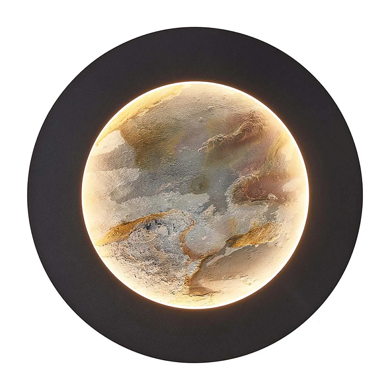 Бра в форме диска черного цвета Borders of Black Черный в Барнауле | Loft Concept 