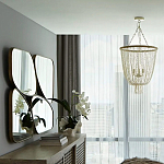 Зеркало в ассиметричной раме золотистого цвета Chaotic варинант исполнения - 4 | Loft Concept в Барнауле