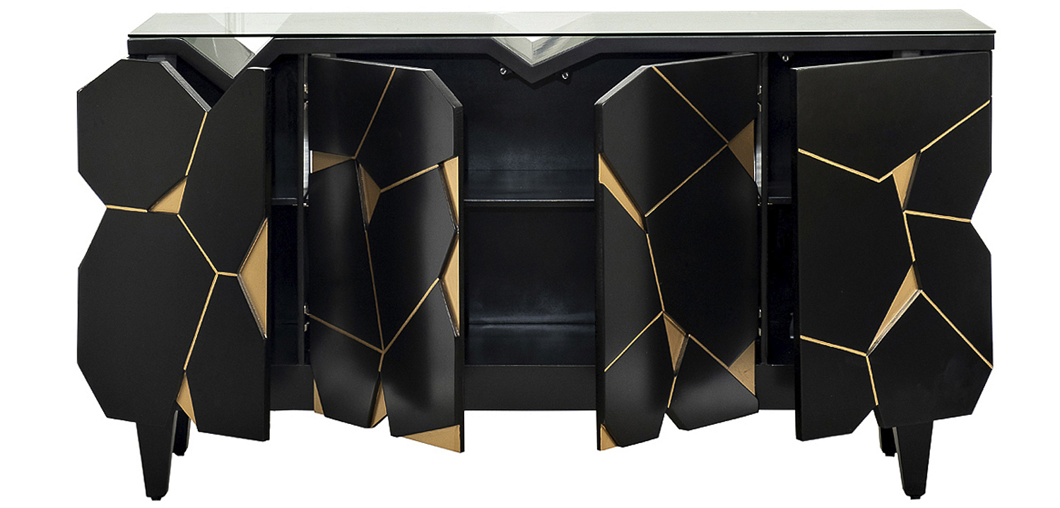 Комод геометрический декор Mosaik Chest of drawers Черный Комод геометрический декор Mosaik Chest of drawers Черный - Loft-Concept в Барнауле