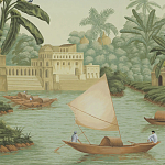 Обои ручная роспись River Scenes of Bengal Verdoyant варинант исполнения - 3 | Loft Concept в Барнауле