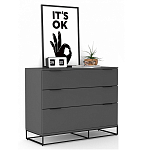 Комод цвета графит с 3-мя ящиками Strict Lines  варинант исполнения - 2 | Loft Concept в Барнауле