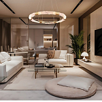 Люстра в форме кольца с золотым декором Warm Heavenly Light варинант исполнения - 7 | Loft Concept в Барнауле