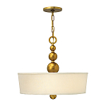 Люстра подвесная с белым тканевым цилиндрическим абажуром и декоративными шарами Hinkley варинант исполнения - 8 | Loft Concept в Барнауле