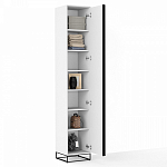 Шкаф-пенал белый с зеркальной дверцей Strict Lines варинант исполнения - 3 | Loft Concept в Барнауле