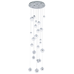 Каскадная люстра с плафонами в виде хрустальных сфер Esme Sphere Crystal Chrome Cascade Chandelier 25 варинант исполнения - 1 | Loft Concept в Барнауле