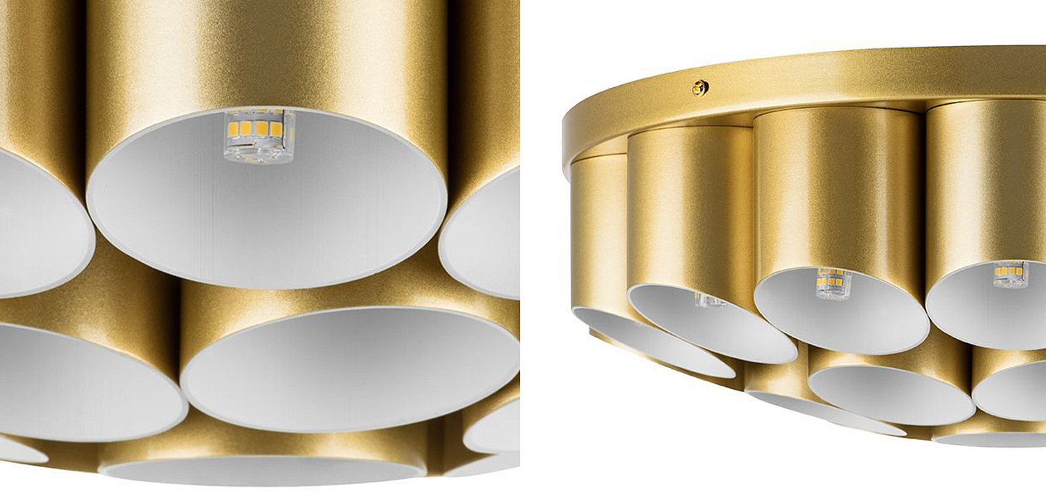 Потолочный светильник Garbi Gold Pipe Organ Ceiling Lamp 22 Потолочный светильник Garbi Gold Pipe Organ Ceiling Lamp 22 - Loft-Concept в Барнауле