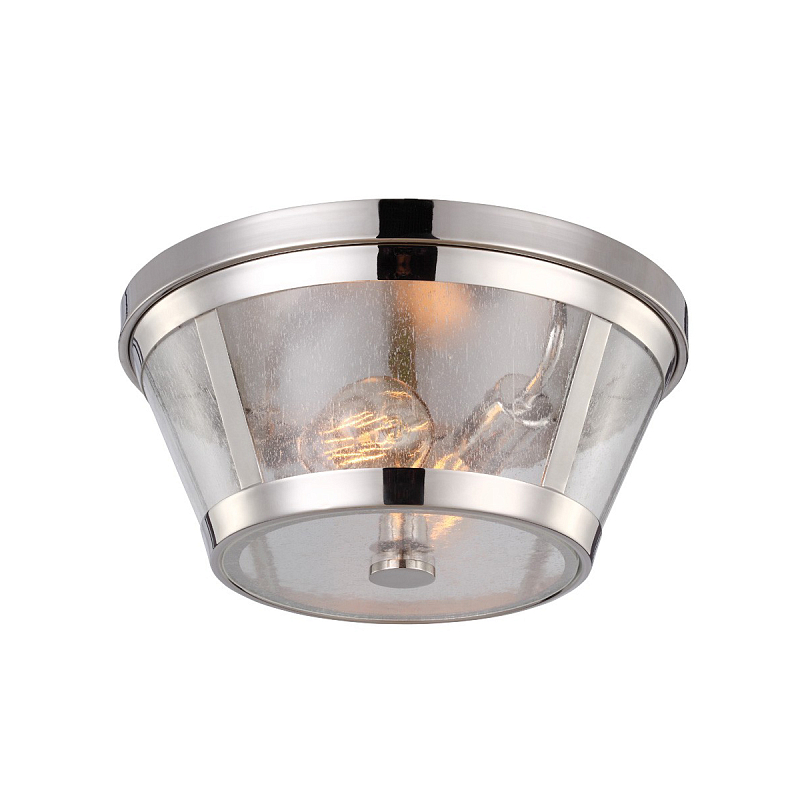 Потолочный светильник с плафоном из прозрачного пузырькового стекла Feiss Никель Прозрачное Стекло в Барнауле | Loft Concept 