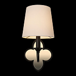 Бра с белым текстильным абажуром и декоративным основанием в виде четырехлистника с зеркальной вставкой Vitorino варинант исполнения - 13 | Loft Concept в Барнауле