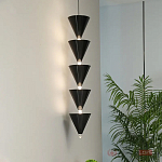 Подвесной светильник светодиодный в виде ряда черных металлических конусов  Herringbone варинант исполнения - 3 | Loft Concept в Барнауле