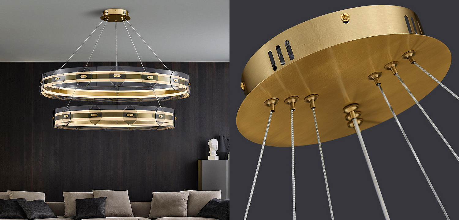 Люстра Gold 2 ring horizontal chandelier Люстра Gold 2 ring horizontal chandelier - Loft-Concept в Барнауле