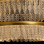 Люстра двухъярусная с золотого цвета и прозрачными подвесками Pettico варинант исполнения - 7 | Loft Concept в Барнауле