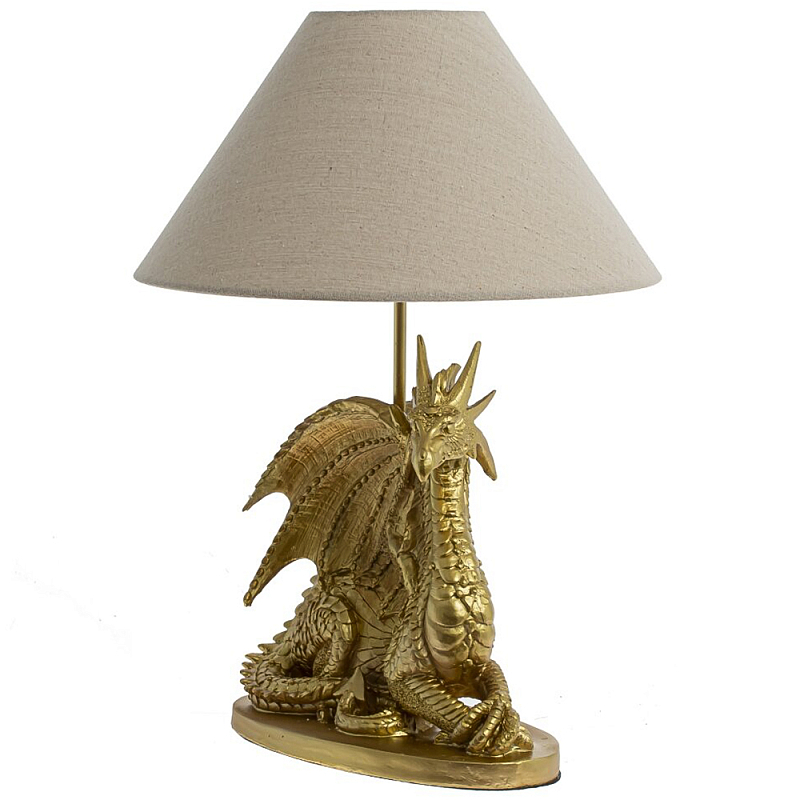 Настольная лампа с абажуром Дракон Golden Dragon Lamp Beige Золотой Бежевый Настольная лампа с абажуром Дракон Golden Dragon Lamp Beige Золотой Бежевый в Барнауле | Loft Concept
