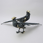 Статуэтка бронзовая пара Фазаны синие Bronze Birds варинант исполнения - 1 | Loft Concept в Барнауле