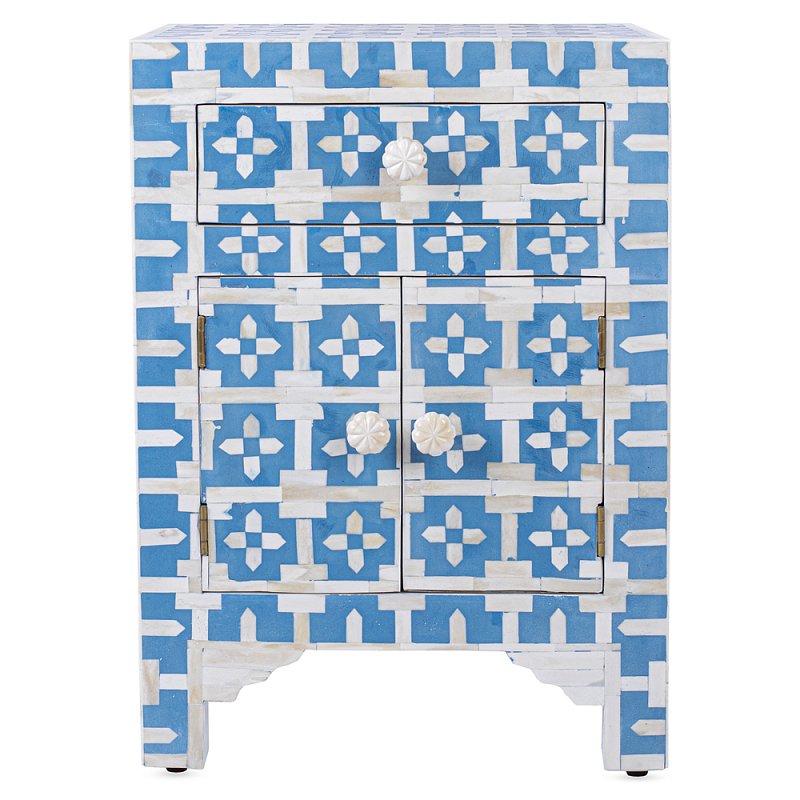 Тумбочка Embry Accent Chest Голубой Белый Тумбочка Embry Accent Chest Голубой Белый в Барнауле | Loft Concept