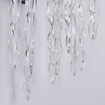 Бра цвета хром с ветвями и прозрачными стеклянными подвесками в виде вытянутых спиральных капель Droplet Chandelier варинант исполнения - 5 | Loft Concept в Барнауле