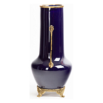 Ваза темно-синяя фарфоровая с бронзовыми ручками и ножками Eden Garden варинант исполнения - 3 | Loft Concept в Барнауле