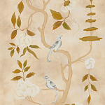 Обои ручная роспись Gustavian Tree of Life Special Colourway on Edo custom white painted silk варинант исполнения - 2 | Loft Concept в Барнауле